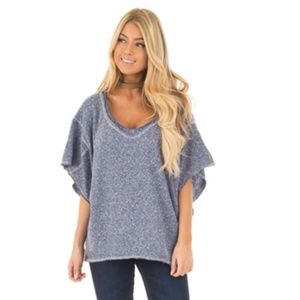 Limelush oversized blue top s NWOT